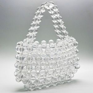 NEW Clear Acrylic Round Bead Purse Mini Handbag